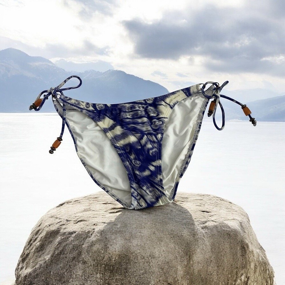 VIX Full Bikini Bottom Naomi Sz L Tie-Side Swimwear By Paula Hermanny Periwinkle - Picture 9 of 15